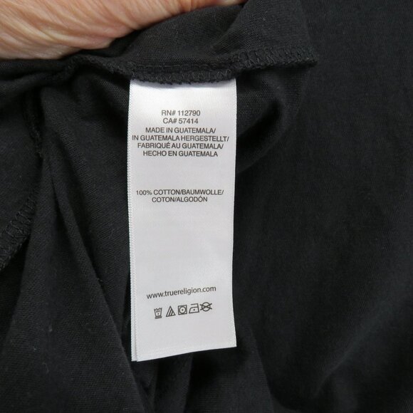 True Religion T Shirt Mens Sz Extra Large Black G old Foil Graphic Short Sleeve - Picture 8 of 9